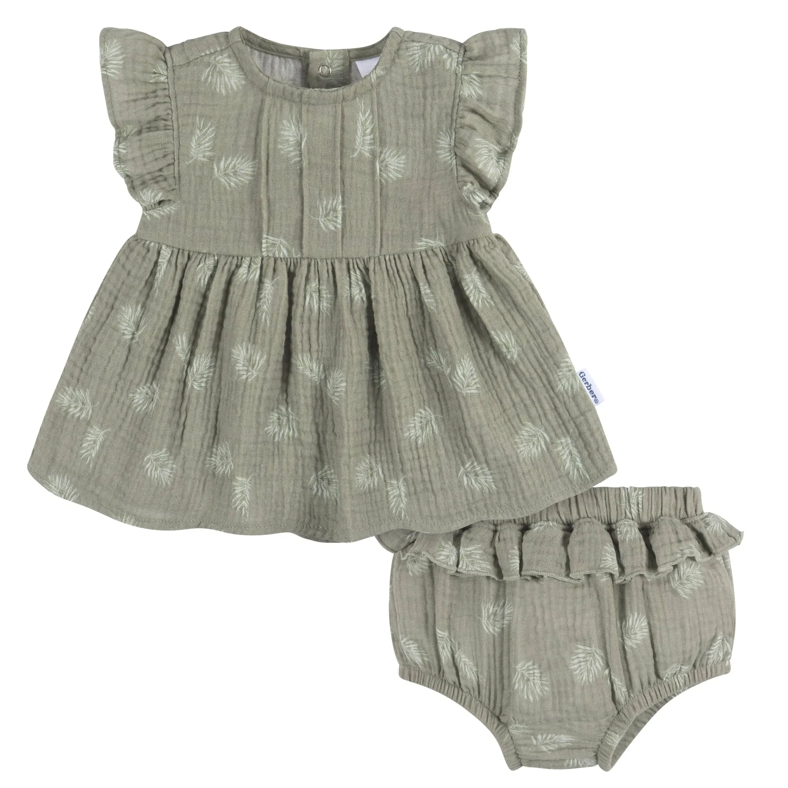 Gerber Baby-Girls 2 Piece Dress And Diaper Cover Set