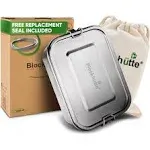 Blockhütte Stainless Steel Lunch Box for Adults I 40oz I with free Sealing I Metal Bento Box with 3 Compartments, Leak-Proof Lunch Container, Metal Food Storage for Travel, Work, Eco-Friendly