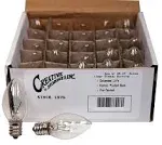 Creative Hobbies (25 Pack) Night Light Bulbs, C7, Clear, Steady Burning, 4 Watt, Candelabra Base E12 (Chandelier Size Base)