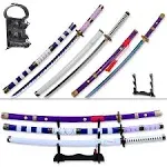 Forgemith Bamboo Anime Cosplay Swords：Roronoa Zoro/Kitetsu/Yama Enma/Trafalgar Law/Kozuki Oden/Edward Newgate,About 40.75/59 Inches,Anime Original Texture,for Role-Playing,Stage Performance and Gift