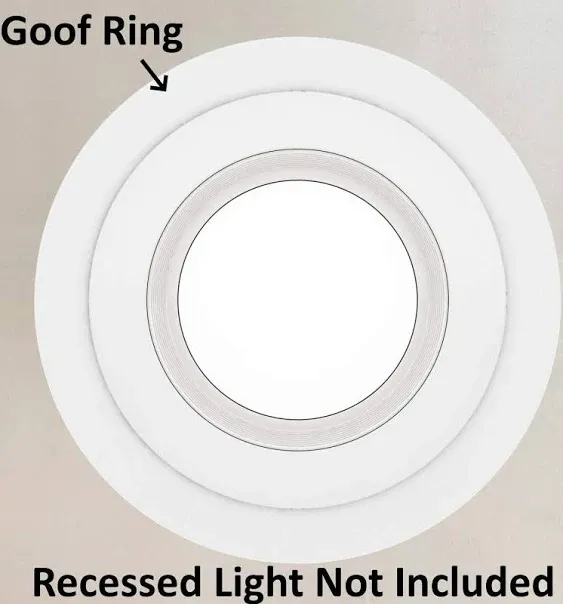 6 Pack Gloss White Goof Trim Ring for 4" Inch Recessed Can Lighting Down Light, Outer Diameter 6.7 Inches, Inner Diameter 4.2 Inches