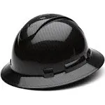 Pyramex Full Brim Ridgeline Hard Hat Shiny Black Graphite Pattern