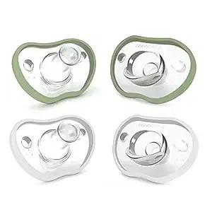 Flexy Silicone Pacifiers 0-3 Months / Sage-White / 4-Pack