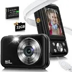 Bofypoo Digital Camera, FHD 1080P 44MP Kids Camera for Photography with 32G