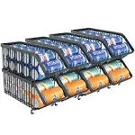 8 Pack Stackable Soda Can Organizer for Refrigerator, Can Holder Dispenser