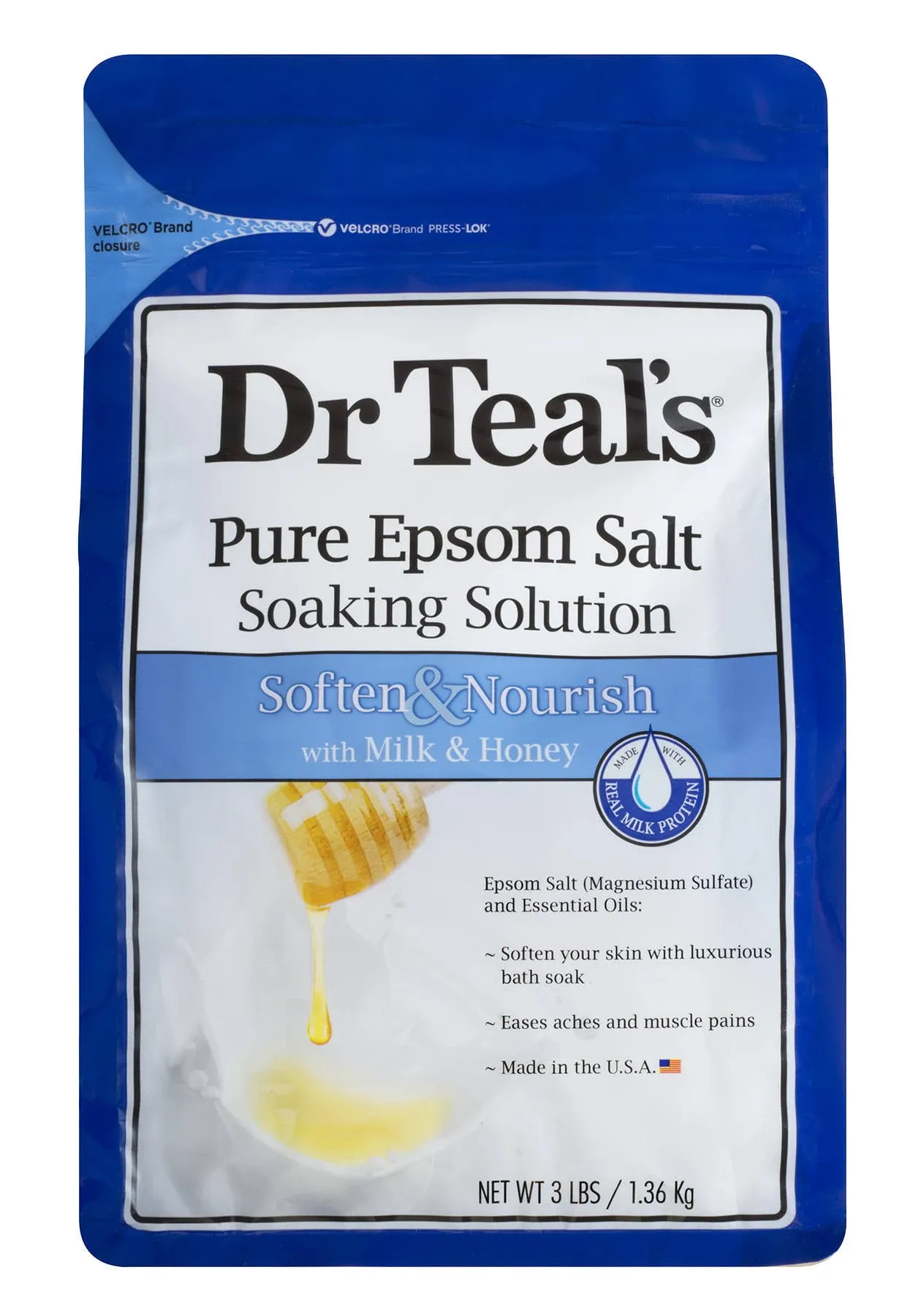 Dr Teals Pure Epsom Salt Soaking Solution With Milk And Honey, 48 Oz