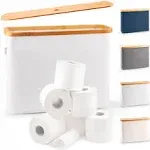 Lonbet - Light Grey Toilet Roll Storage - Toilet Paper Basket - The Ultimate Bathroom Storage Unit - Bamboo Small Storage Basket, Toilet Paper Holder