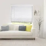 Arlo Blinds White Cordless Faux Wood Blind with Royal