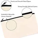 20 Pack Blank Diy Craft Bag Canvas Pencil Case Blank Makeup BagsBeige Canvas Pen