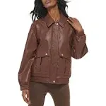 Levi's Faux Leather Bomber Women's Jacket Chocolate Brown : Xs