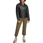 Levi's Women's Retro Faux-Leather Bomber Jacket - Black - Size XL