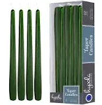 Hyoola 12 Pack Tall Taper Candles - 12 Inch Hunter Green Dripless, Unscented