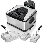 Large Chef Buddy Electric Deep Fryer 4 Liters 3 Baskets Hot Oil Cooker