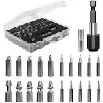 Damaged Screw Extractor Set,22 Pcs Stripped Screw Extractor Kit, HSS Broken Screw Remover Set with Bit & Socket Adapter, Size: 2.32, Gray