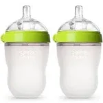 Comotomo Green Silicone Baby Bottle, 8 oz - 2 pack