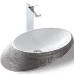 Fine Fixtures Luxury Vessel Oval Bathroom Sink - Brushed Silver