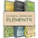 NATURAL AMERICAN Mens Organic Bar Soap, Masculine Scents, 100% Natural Soap for Men - Essential Oils, Organic Shea Butter Natural Body Soap, Natural Bar Soap for Men - ELEMENTS Body Soap 5 oz (6pk)