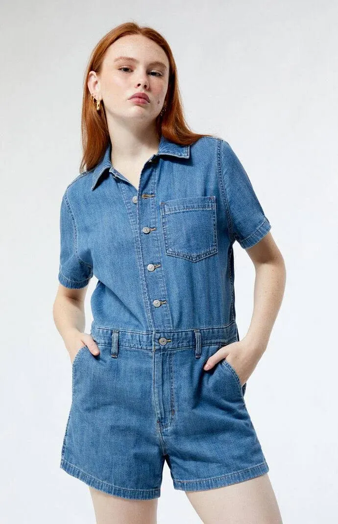 Levi&#x27;s Denim Romper Short Women&#x27;s 2XL Drawstring