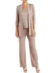 Womens Lace Sequined Pant Suit