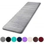 Buganda Memory Foam Soft Bath Mats - Non Slip Absorbent Bathroom Rugs Rubber Back Runner Mat for Kitchen Bathroom Floors 16 inchx47 inch, Grey, Gray