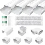 Cestluck 4'' 17 Ft PVC Decorative Pipe Line Cover Kit for Ductless Mini Split Air Conditioner-Full Set, No Other Parts NeededCestluck 4'' 17 Ft PVC Decorative Pipe Line Cover K…