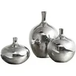 Madison Park Signature Ansen Metallic Vase 3 Piece Set, Silver