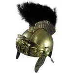 Greek Gladiator Roman Helmet with Red Feathers