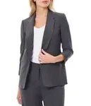 Jones New York Roll Cuff Notch Lapel 34 Sleeve Blazer - L