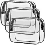 PACKISM Clear Toiletry Bag 3 Pack TSA Approved Toiletry Bag Quart Size Bag Travel Makeup Cosmetic Bag for Women Men Carry On