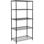 5-Shelf Black Shelving Unit