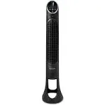 Quietset 8-Speed Black Whole-Room Tower Fan