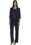 R&M Richards Women's 2 Piece Floral Lace Pantsuit