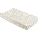 Babyletto 100% Quilted Organic Cotton Changing Pad Cover, GOTS-Certified, Fitted 360°, Ultra-Soft and Breathable Muslin - Oat Stripe