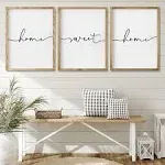 Heiple Set of 3 Framed Farmhouse Home Sweet Home Sign 11"x14" Above Bed Wall Decor for Bedroom Decor and Living Room Wall Art Wood Signs (Brown, 11'