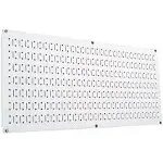 Wall Control 30-HP-1632 W 16" x 32" Horizontal White Metal Pegboard Tool Board Panel