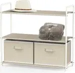 Simple Houseware 3-Tier Closet Storage with 2 Drawers Beige