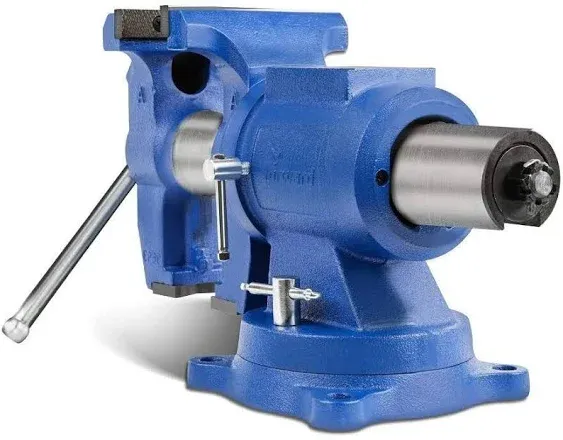 5-In Heavy Duty Bench Vise 360-Degree Swivel Base and Head with Anvil New