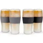 Beer Freeze Cooling Cups by Host , Set of 4 / 2 Black & 2 Gray