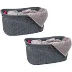 Mind Reader Set of 2 40L Ventilated Laundry Basket Gray