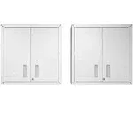 Manhattan Comfort Fortress Floating Garage Cabinet - Set of 2, White