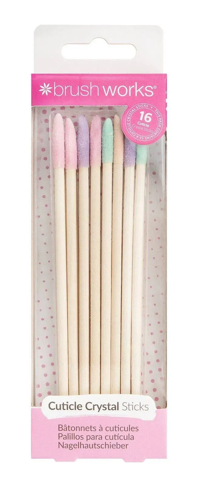 Brushworks Cuticle Crystal Sticks (16 Pack)