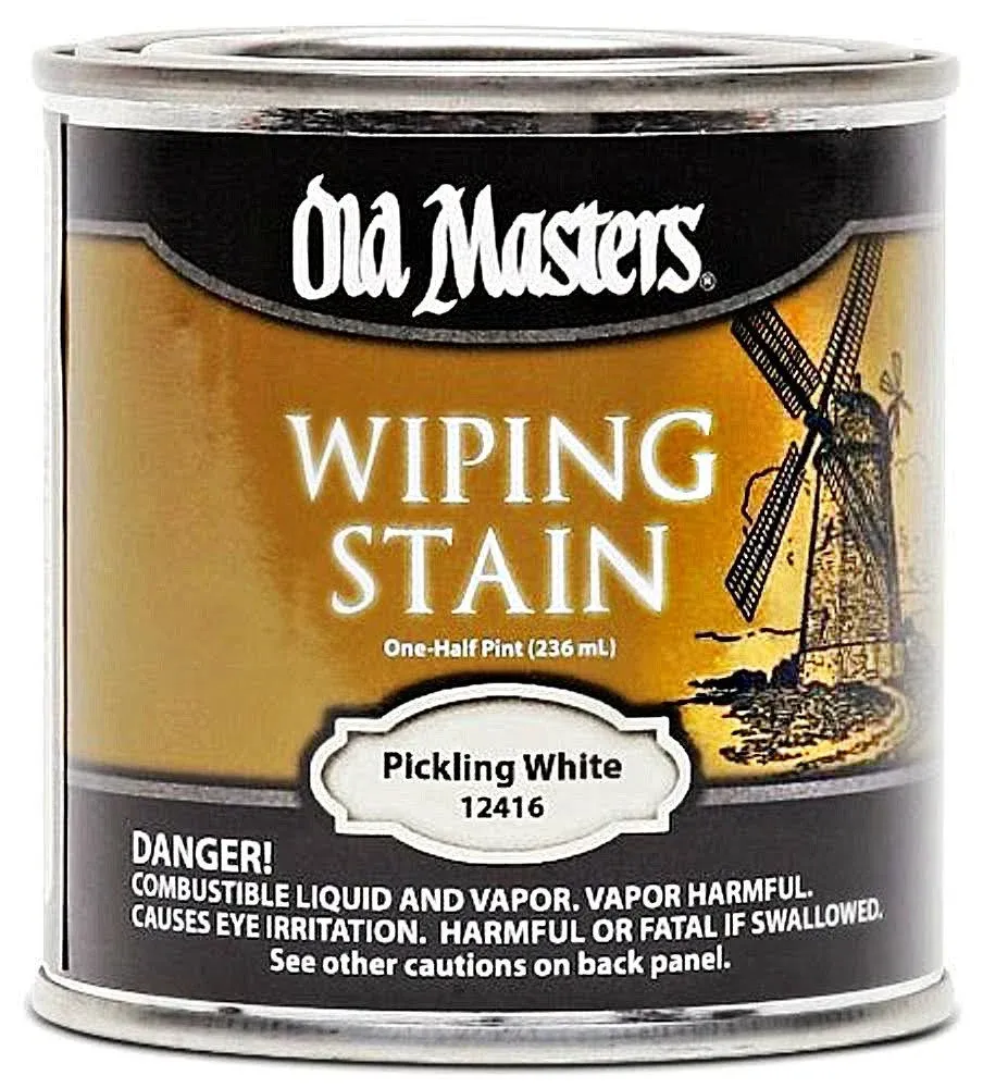 Old Masters 12416 Oil Based Wiping Stain, 1/2 Pint, Pickling White