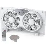 shinic 9 Inch Twin Window Fan with Remote, 3 Speeds, 3 Functions, Reversible