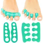 ViveSole Toe Separators for Men & Women Small (2 Pairs) - Silicone Gel Spreaders - Therapeutic Spa Stretchers for Plantar Fasciitis, Bunions, Overlapping Hammer Toe Spacers - Metatarsal Yoga Cushion