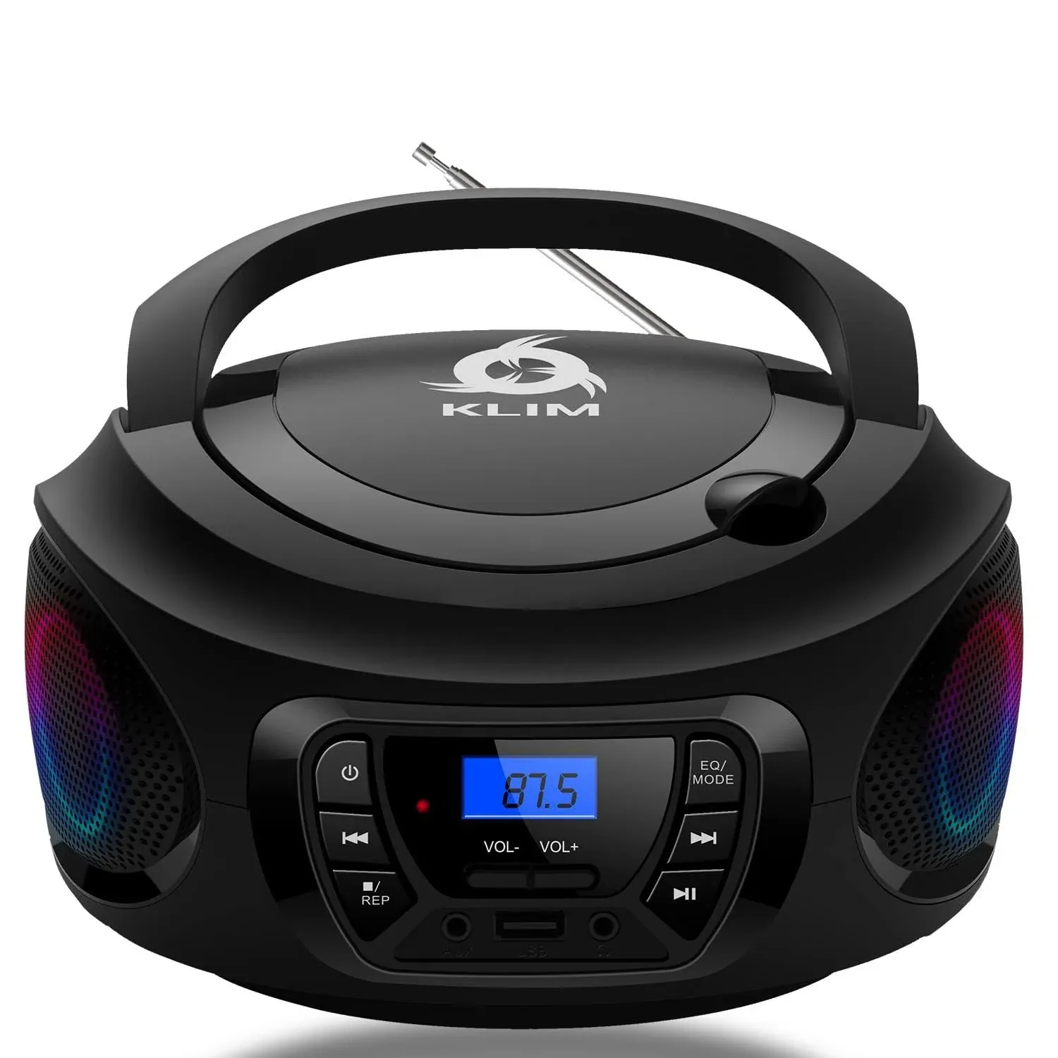 Portable CD Player Boombox Dual Speaker with FM Radio Bluetooth and AUX/USB Port