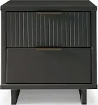 Manhattan Comfort 2.0 Granville Modern 2 Drawer Nightstand - Dark Grey