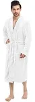 NY Threads Luxurious Men's Shawl Collar Fleece Bathrobe Long Spa Robe