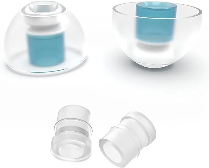 SpinFit CP100 Plus for IEM - L - Medical Grade Silicone Patented Eartips, Secure Fit and Supreme Comfort, Reduce Allergic Reaction, One Set Fits Normal and Thin Nozzles(2 Pairs)(with Inserts)