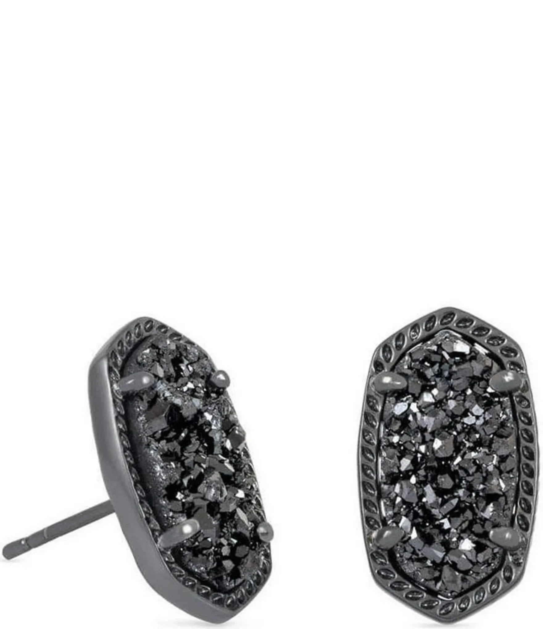 Kendra Scott Ellie Gunmetal Stud Earrings in Black Drusy