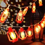 30 Red Lantern String Lights for Bedroom Patio Garden Holiday Home Indoor Dec...